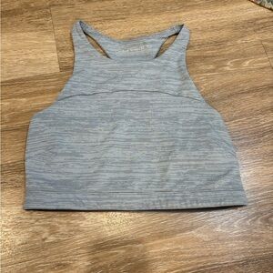 Outdoor Voices Gray Fitted Crop Tank Top